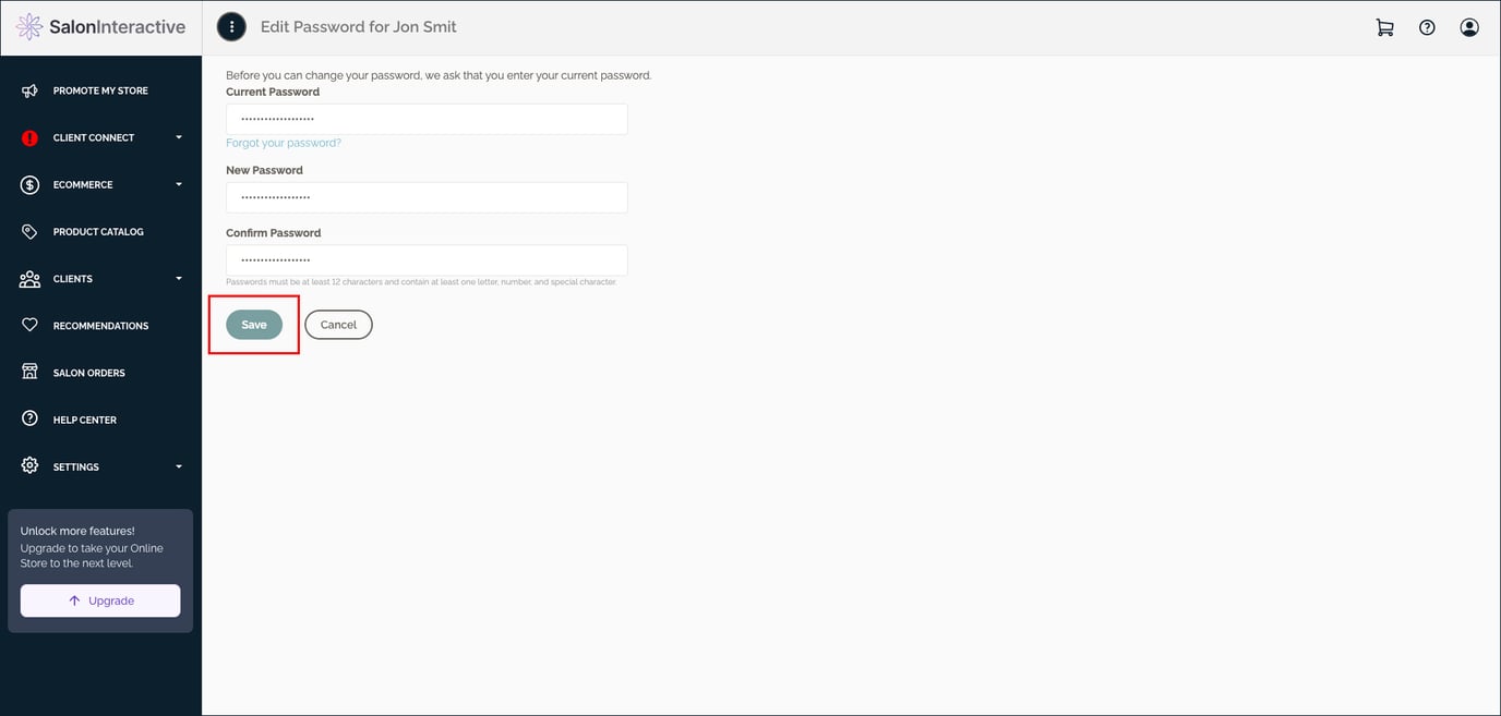 How do I change my password?